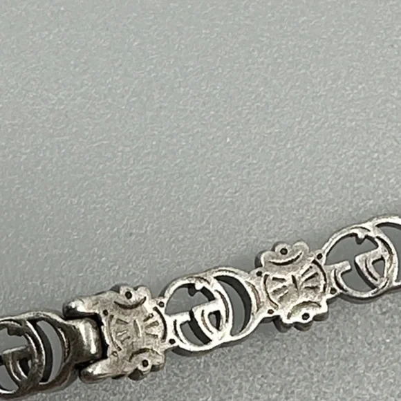 Gucci Silver Bracelet with Blue and Green Gems - Picture 5 of 10